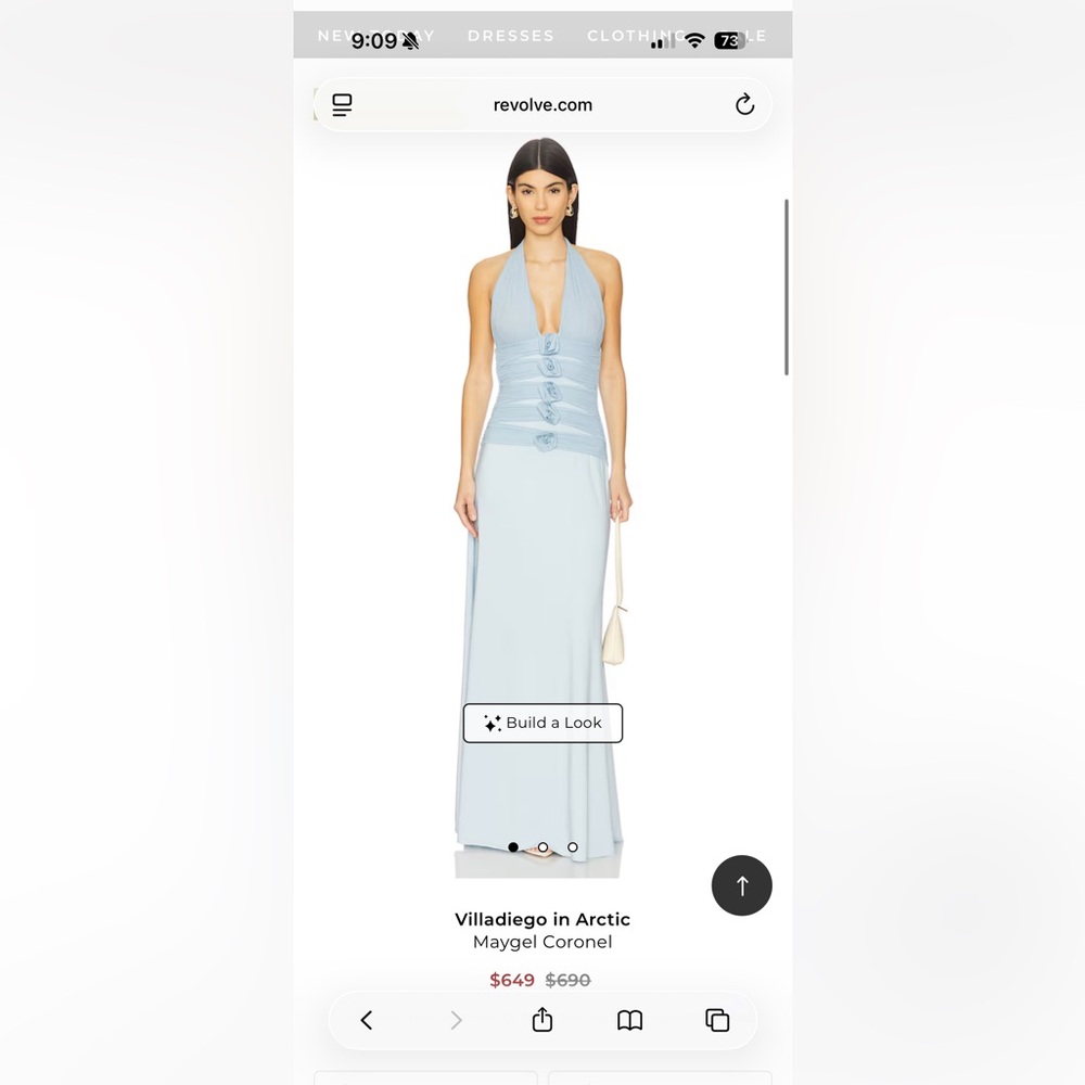 Maygel Coronel Villadiego Halter Maxi Dress in Arctic